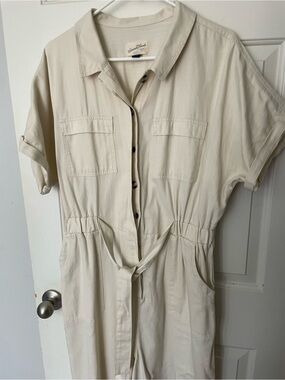 Casual Tie-Waist Jumper in Beige